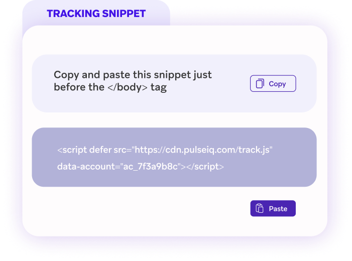 Drop in the tracking code